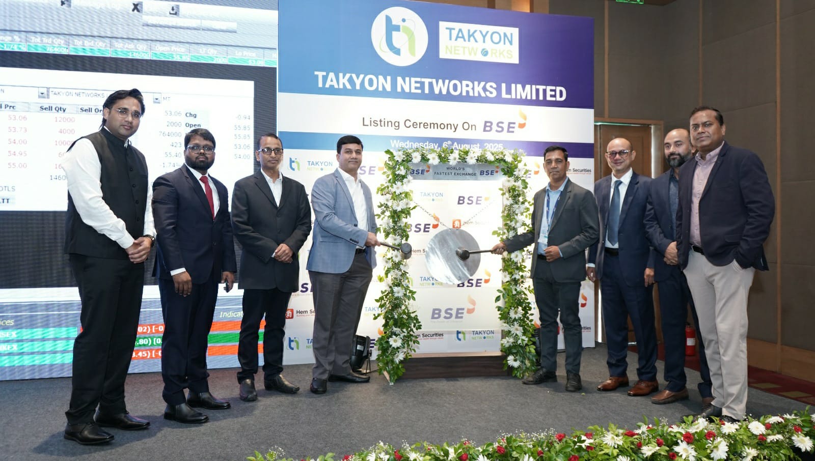 Takyon Networks Limited Makes History on BSE SME; Becomes City’s First Listed IT Company