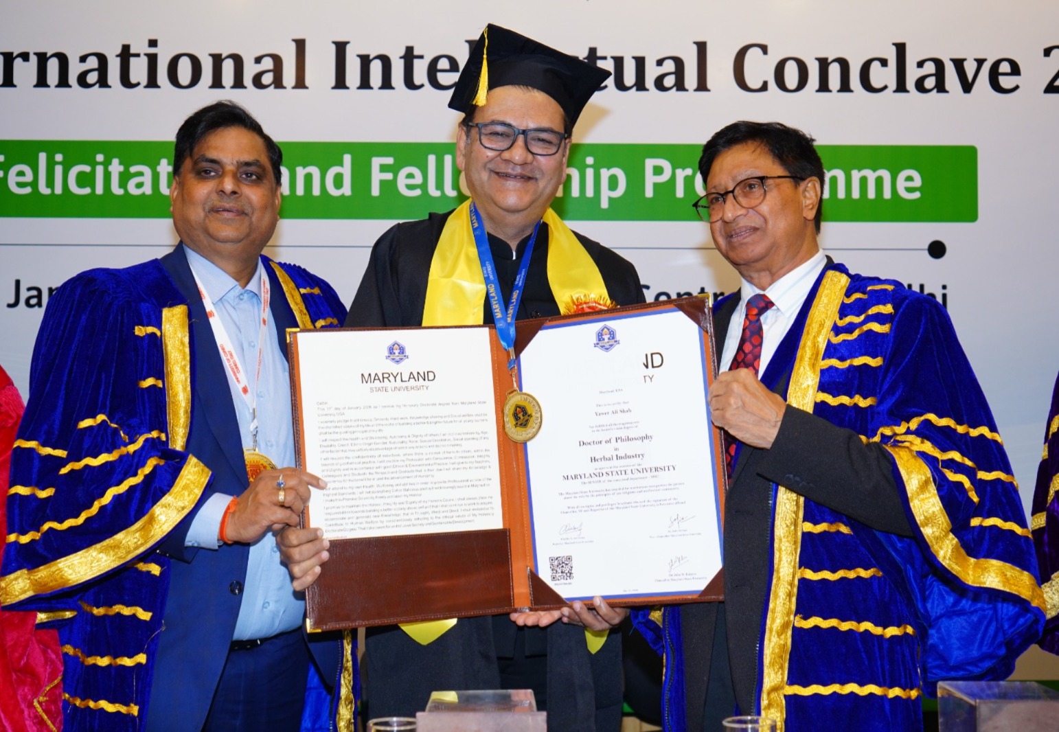 Yawer Ali Shah Honoured with Doctorate for Giving Global Recognition to the Herbal Industry