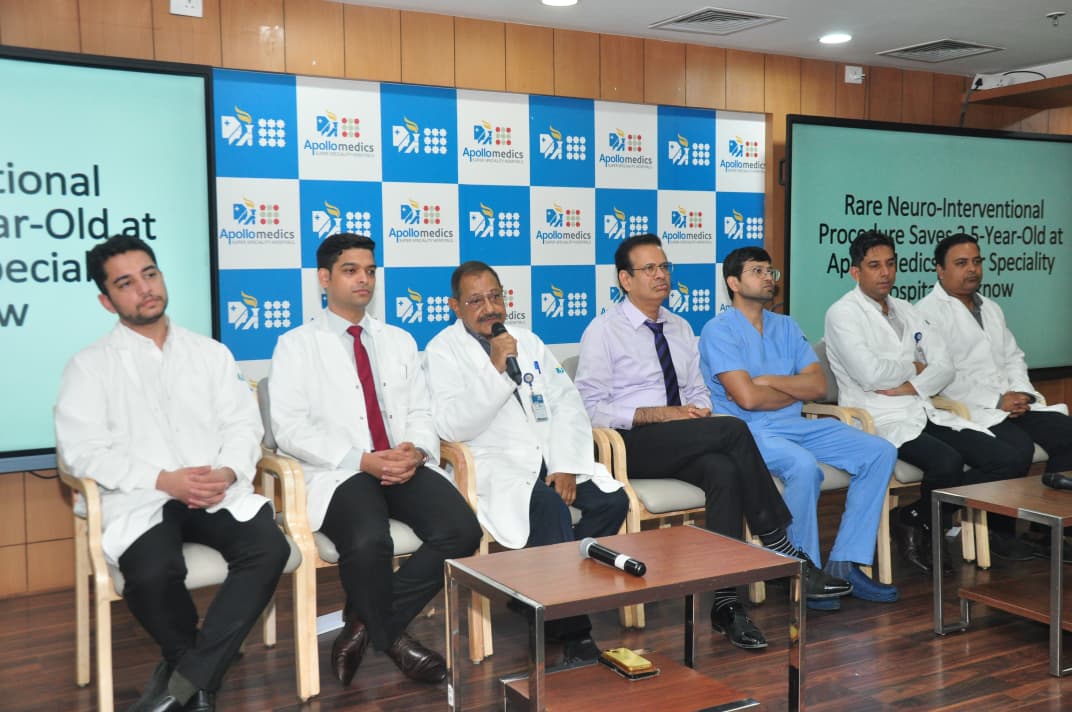 Rare Neuro-Interventional Procedure Saves 2.5-Year-Old at ApolloMedics Super Speciality Hospital, Lucknow